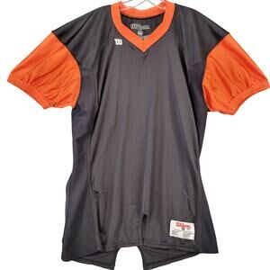 Wilson Black Orange Football Jersey Stretch Classic V-Neck Men's Size XL Juniors